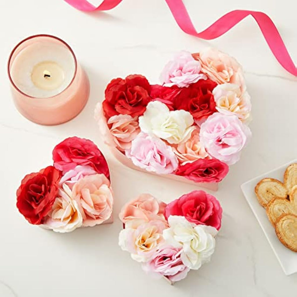 Juvale 60 Pack Silk Carnation Flower Heads for Crafts - 6 Colors, 7cm