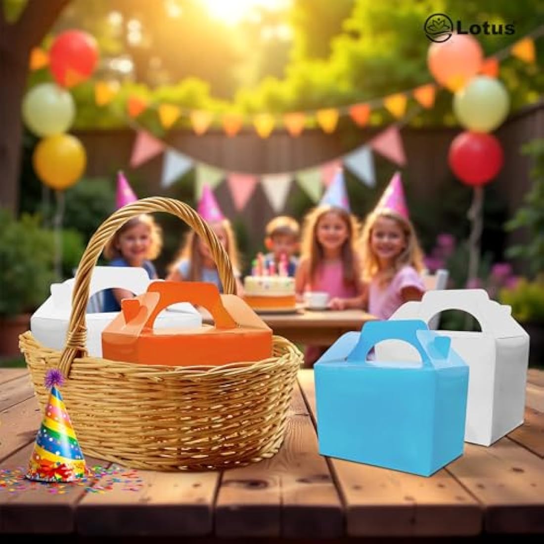 Lotus Silver Party Favor Boxes – 50-Pack Recyclable Kids' Loot Boxes