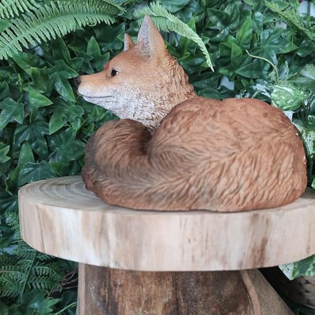 Vivid Arts Resting Fox Garden Ornament – Realistic Resin Statue
