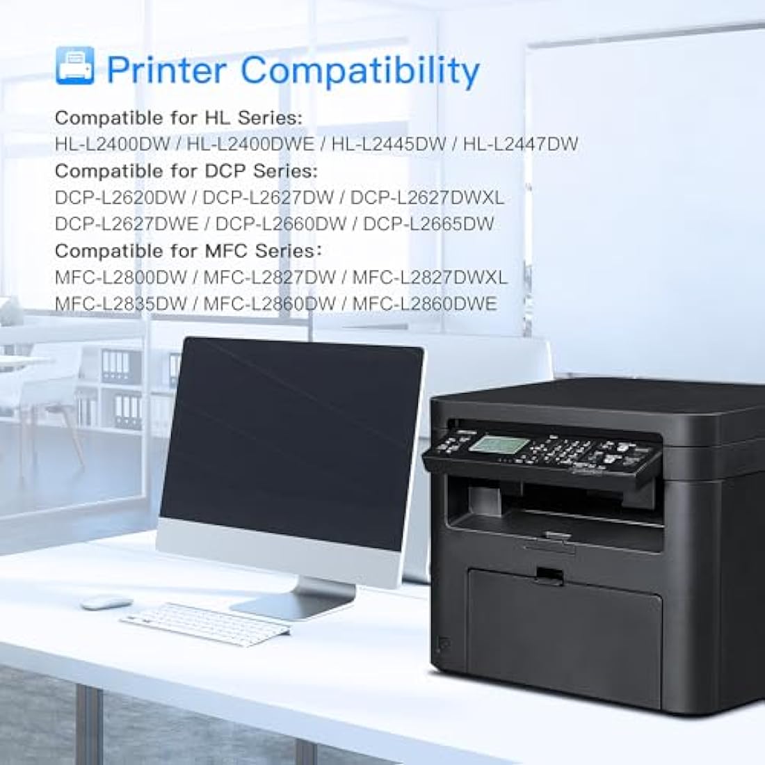 TN2510XL Black Toner Cartridges for Brother Printers | 2-Pack