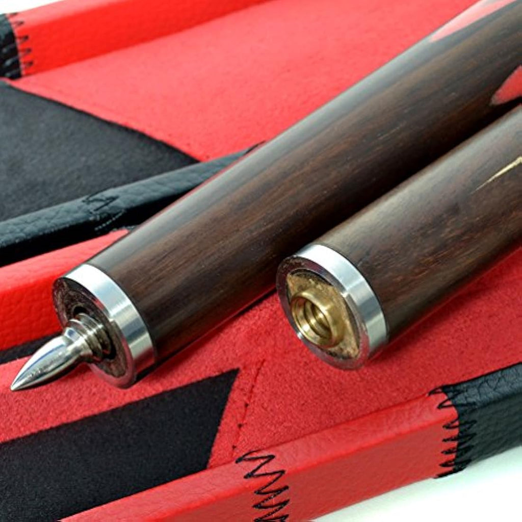 CUESOUL 57" Hand-Spliced 3/4 Snooker Cue | Ash Wood with Leatherette Case