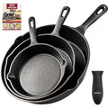 Overmont Pre-Seasoned Cast Iron Skillet Set - 3-Piece Frying Pans