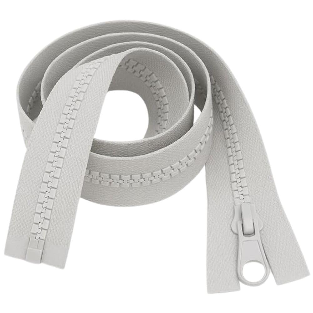 16" 41cm Light Grey Chunky Zip - Heavy-Duty Open-Ended Separating
