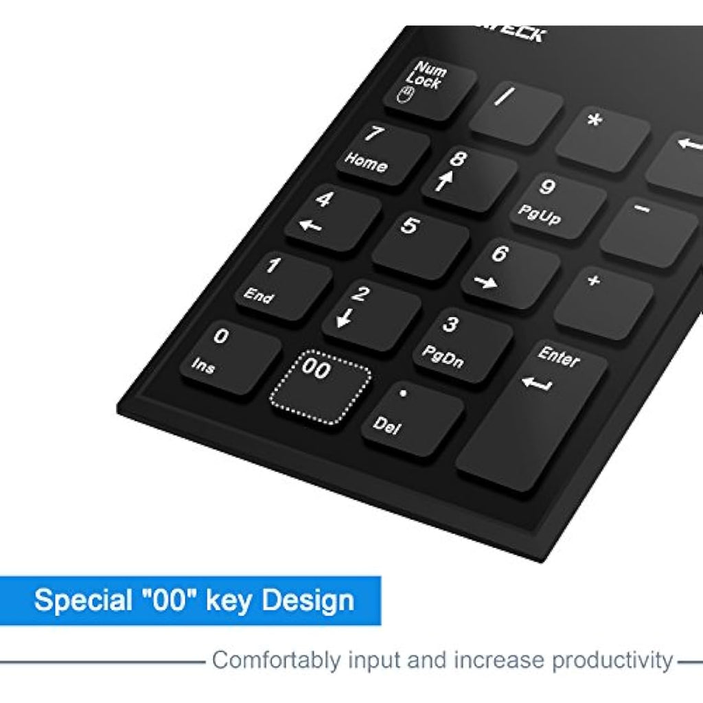Cateck 2.4G Wireless Numeric Keypad and Mouse Combo for Laptop & PC