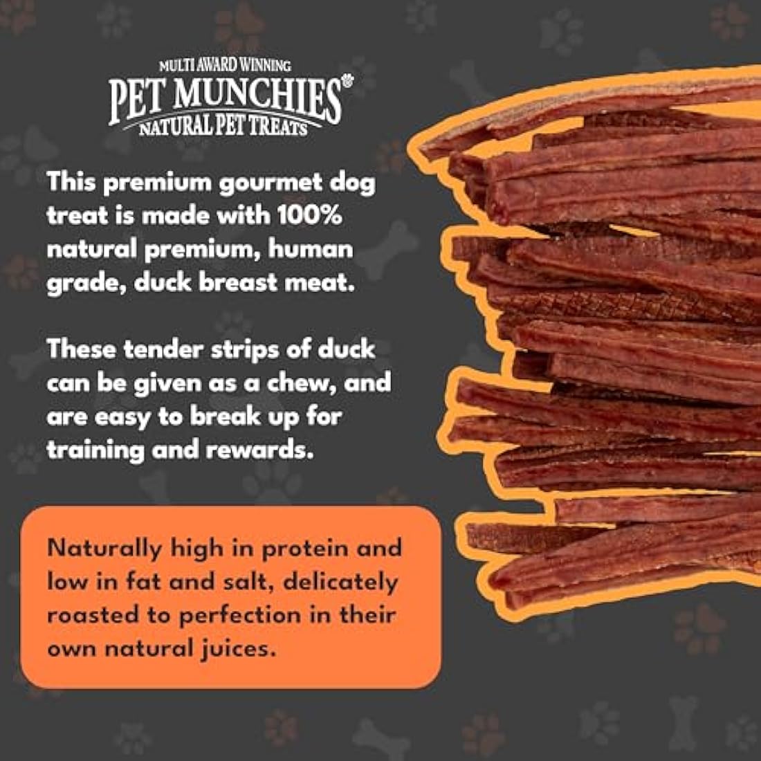 Pet Munchies Duck Strips Dog Treats – Natural Grain Free Value Pack 320g