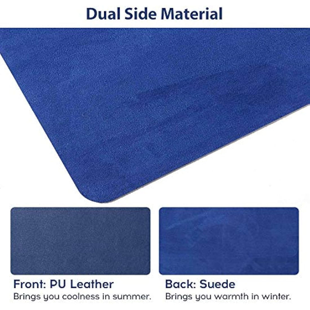 DOBAOJIA Large Desk Pad | Waterproof PU Leather Mouse Mat - Dark Blue
