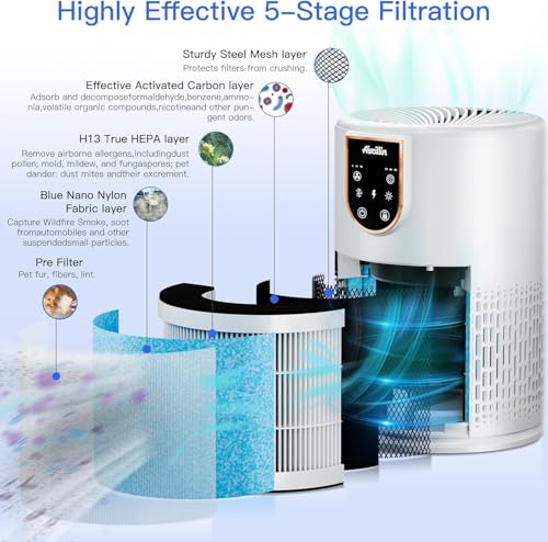 Aircillin H13 HEPA Air Purifier for Home | 798 Sq Ft with Aromatherapy