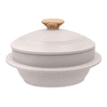 Bobikuke 24cm Non-Stick Cast Aluminum Casserole Dish with Lid – White