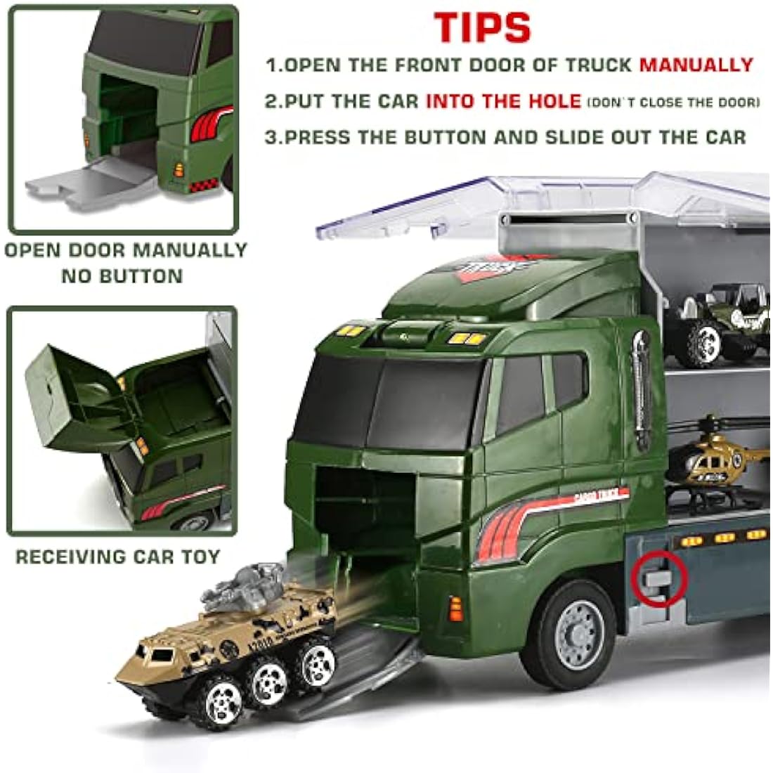 Military Carrier Truck – 26-in-1 Die-Cast Army Toy Playset