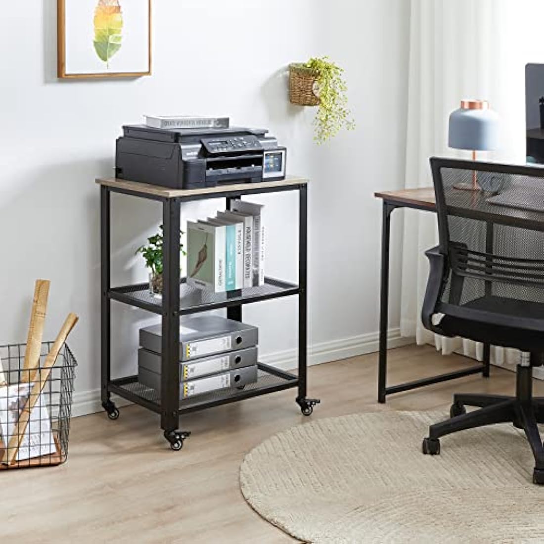 IBUYKE Industrial 3-Tier Kitchen Serving Cart - Rolling Utility Trolley