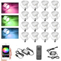 GEYUEYA RGB LED Deck Lights – Bluetooth App Control IP67 Waterproof 20pk