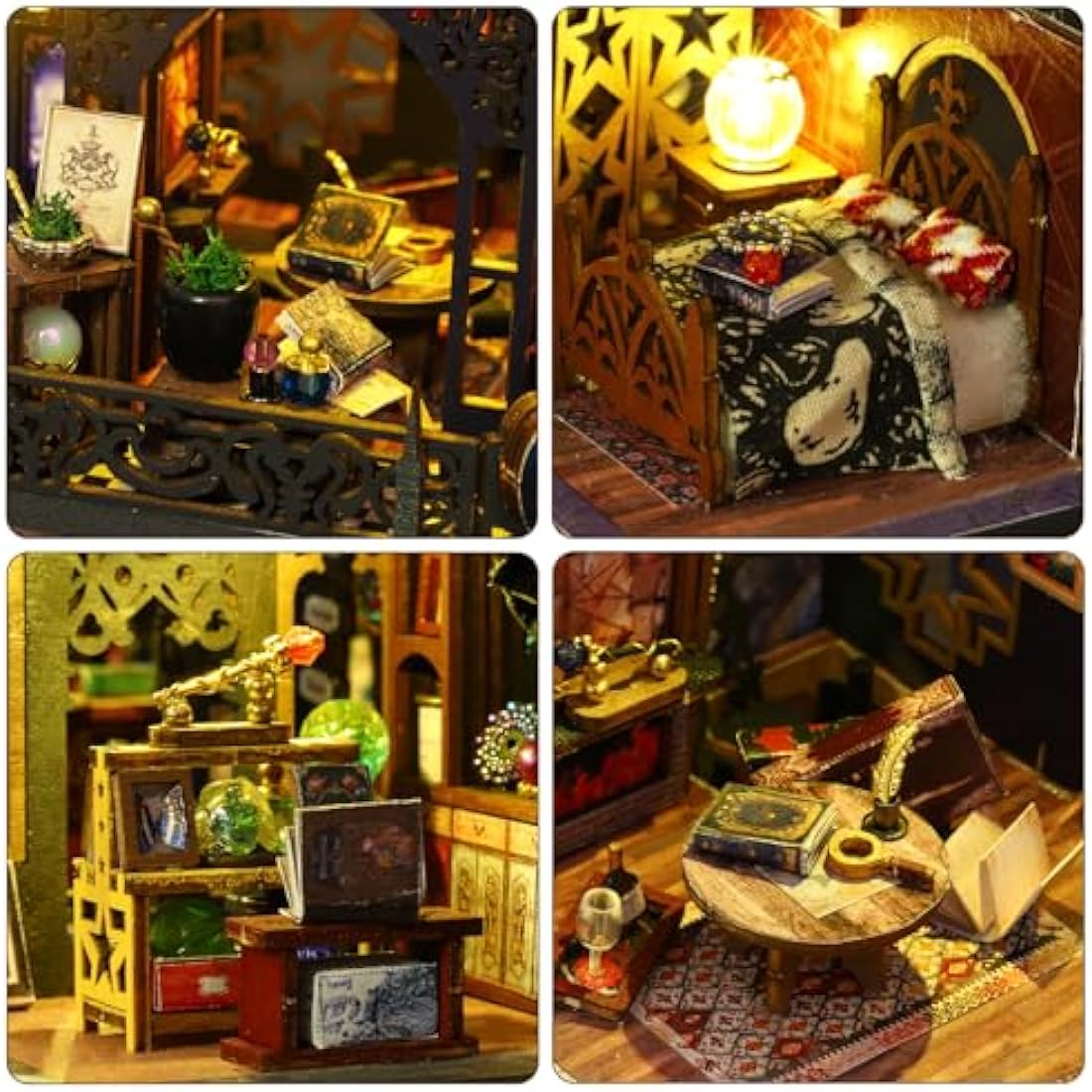 Jolof Store DIY Miniature Dollhouse Kit – Holo Magic City 2 Wooden House