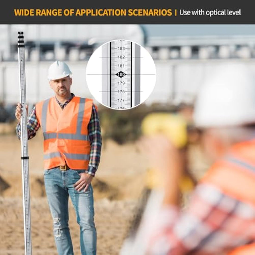 Firecore 3m Telescopic Levelling Staff | Aluminium Measuring Rod