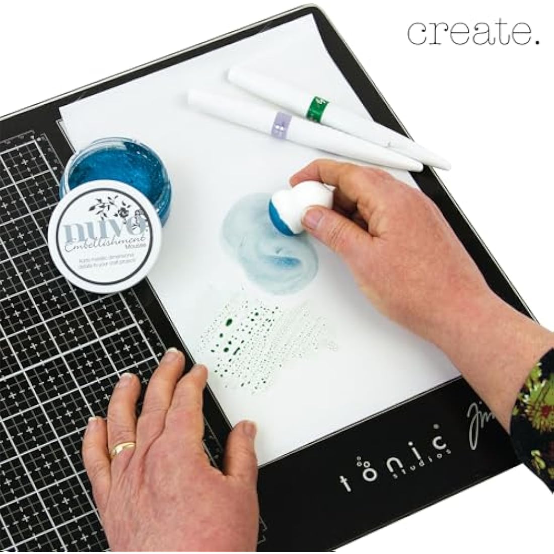 Tonic Studios Glass Cutting Mat – 14" x 23" Non-Slip Crafting Surface