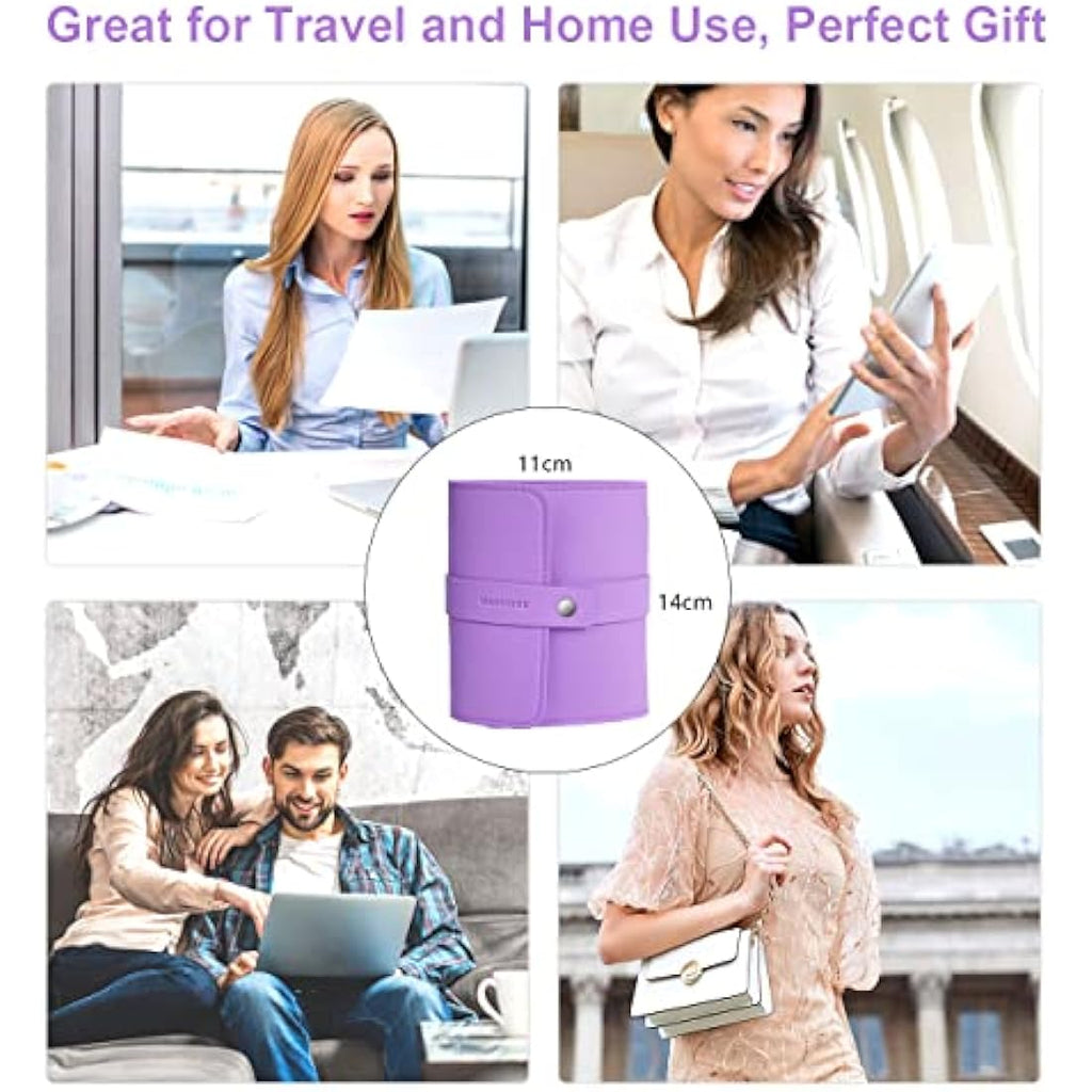 16-Piece Stainless Steel Manicure Set with Leather Case – Violet