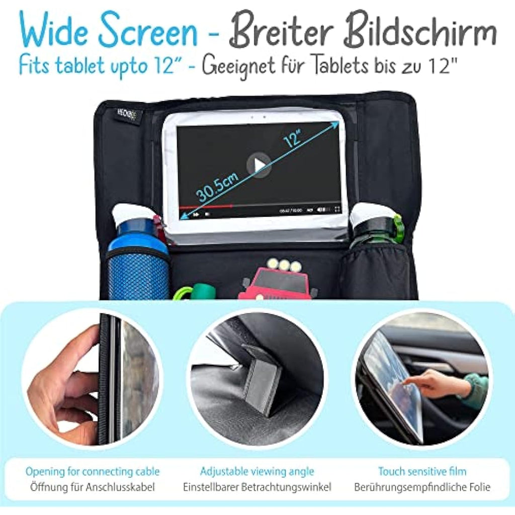 HECKBO Car Backseat Organizer | Monster Truck Tablet Holder & Thermo Pocket