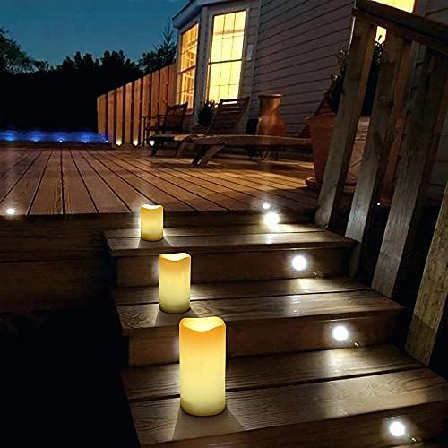 Eldnacele Weatherproof Flameless LED Candles with Remote, 3-Pack White