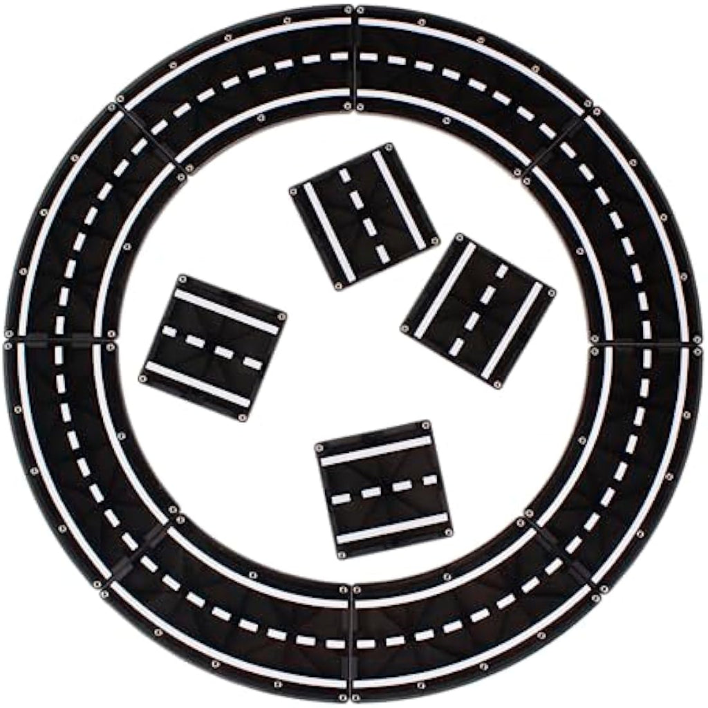 MAGNA-TILES XTRAS: Roads 12-Piece Magnetic Construction Set - Black