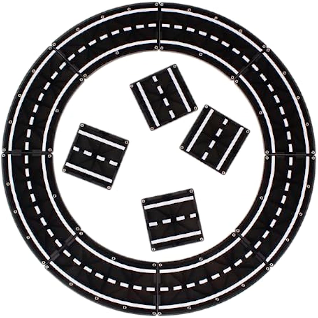 MAGNA-TILES XTRAS: Roads 12-Piece Magnetic Construction Set - Black