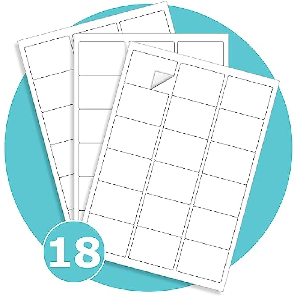 Triplast A4 Printer Labels - 18 Per Sheet - 100 Sheets White Easy Peel