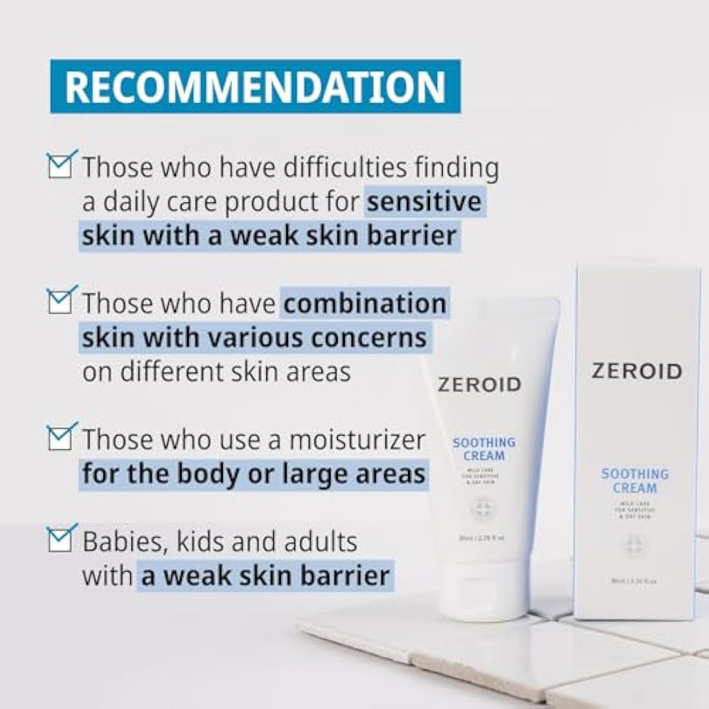 ZEROID Soothing Cream – Korean Dermocosmetic Face Moisturizer for Sensitive Skin