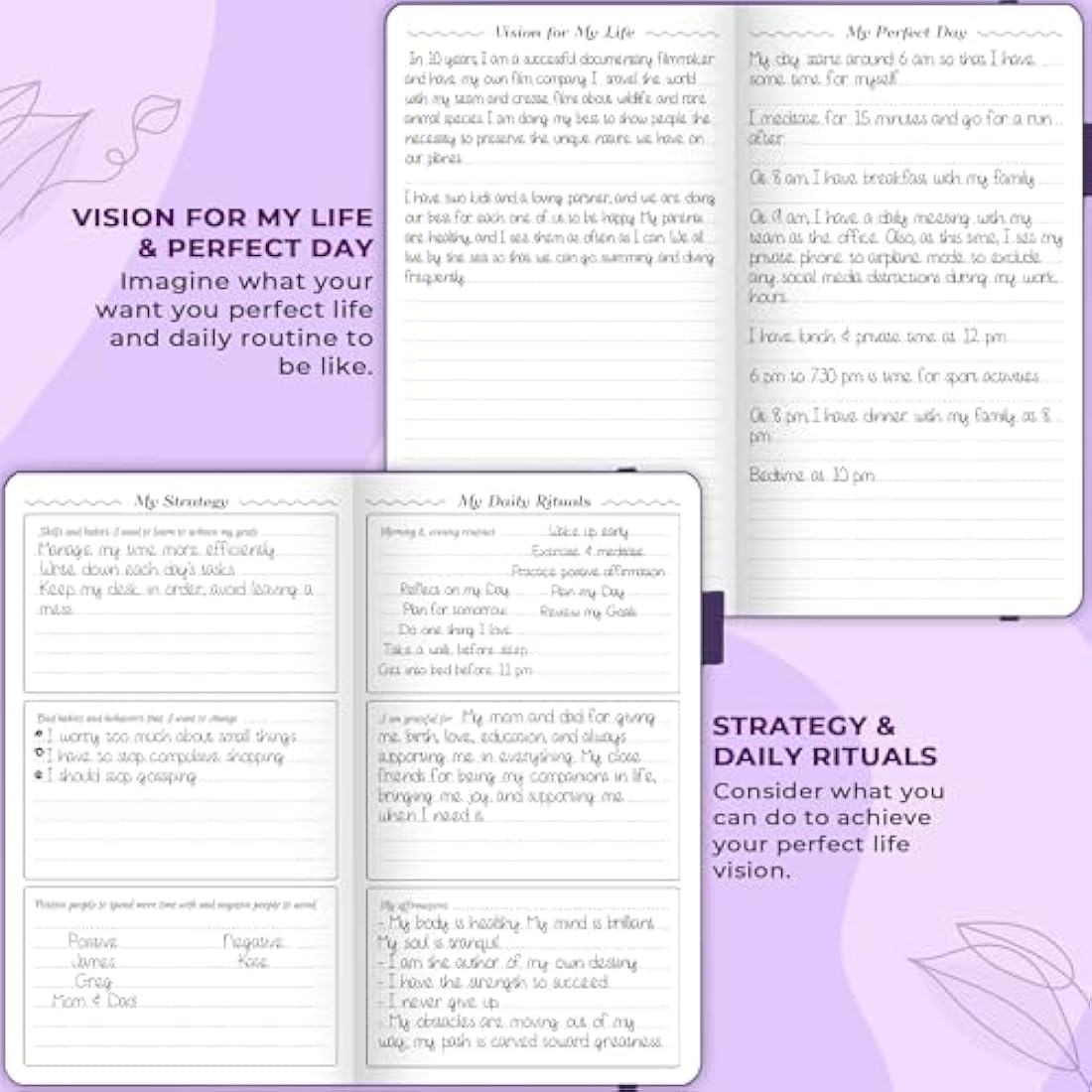 GoGirl Pocket Weekly Planner – Undated Goal Organizer & Agenda, Purple