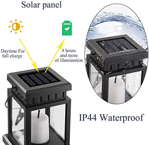 GIGALUMI Solar Hanging Lanterns – 8 Pack Waterproof Outdoor Candle Lights