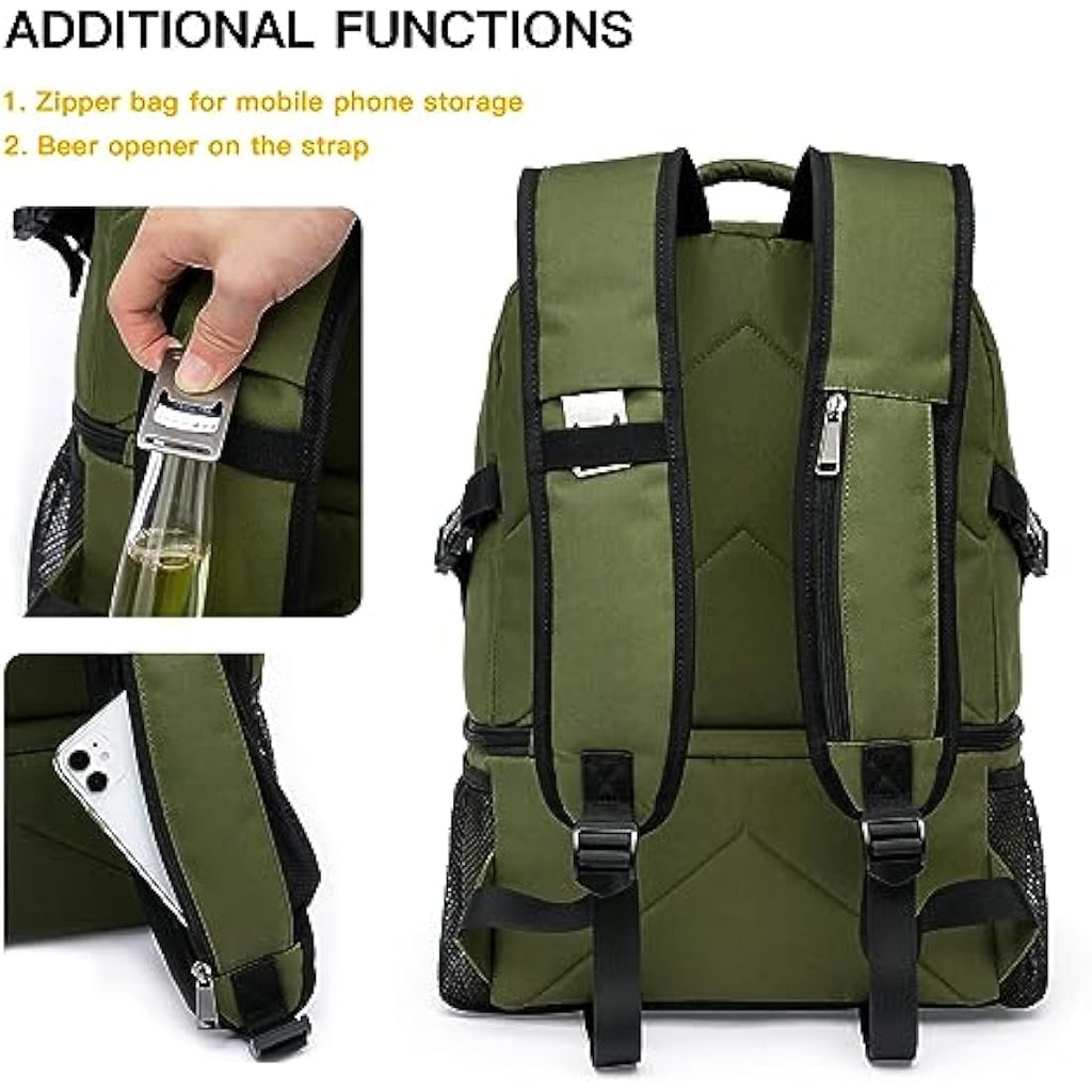 TUGUAN 28L Insulated Cooler Backpack | Leakproof Double Deck Picnic Bag