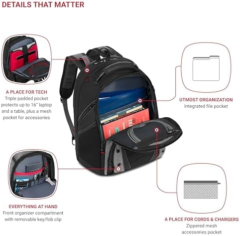 Wenger Synergy 16'' Laptop-Rucksack – Gepolstertes Fach & Tablet-Tasche