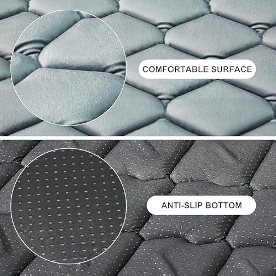 Geegoos Large Memory Foam Dog Crate Mat – Washable Pet Bed, Grey