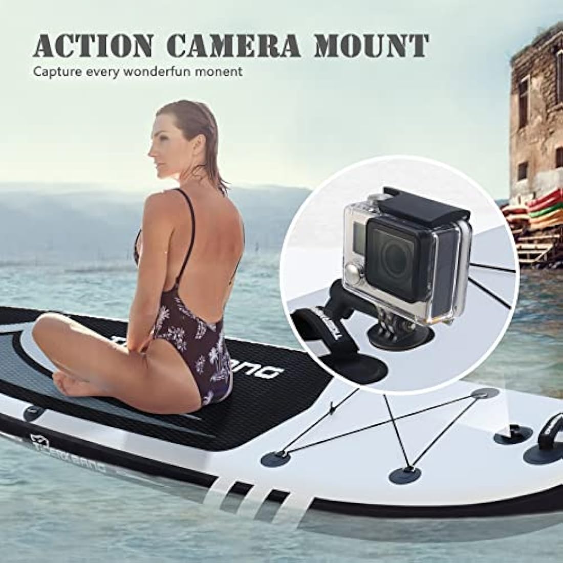 TIGERXBANG Inflatable Stand Up Paddle Board with Kayak Seat & Camera Mount