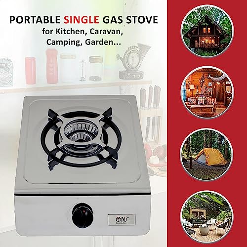 Jolof Store NJ-100SD Single Burner Portable LPG Gas Stove | Stainless Steel