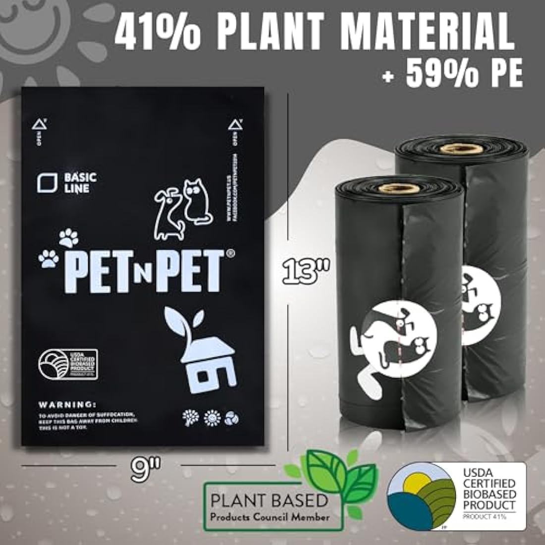 PET N PET Biodegradable Dog Poop Bags | 1080 Count Leak-Proof Rolls