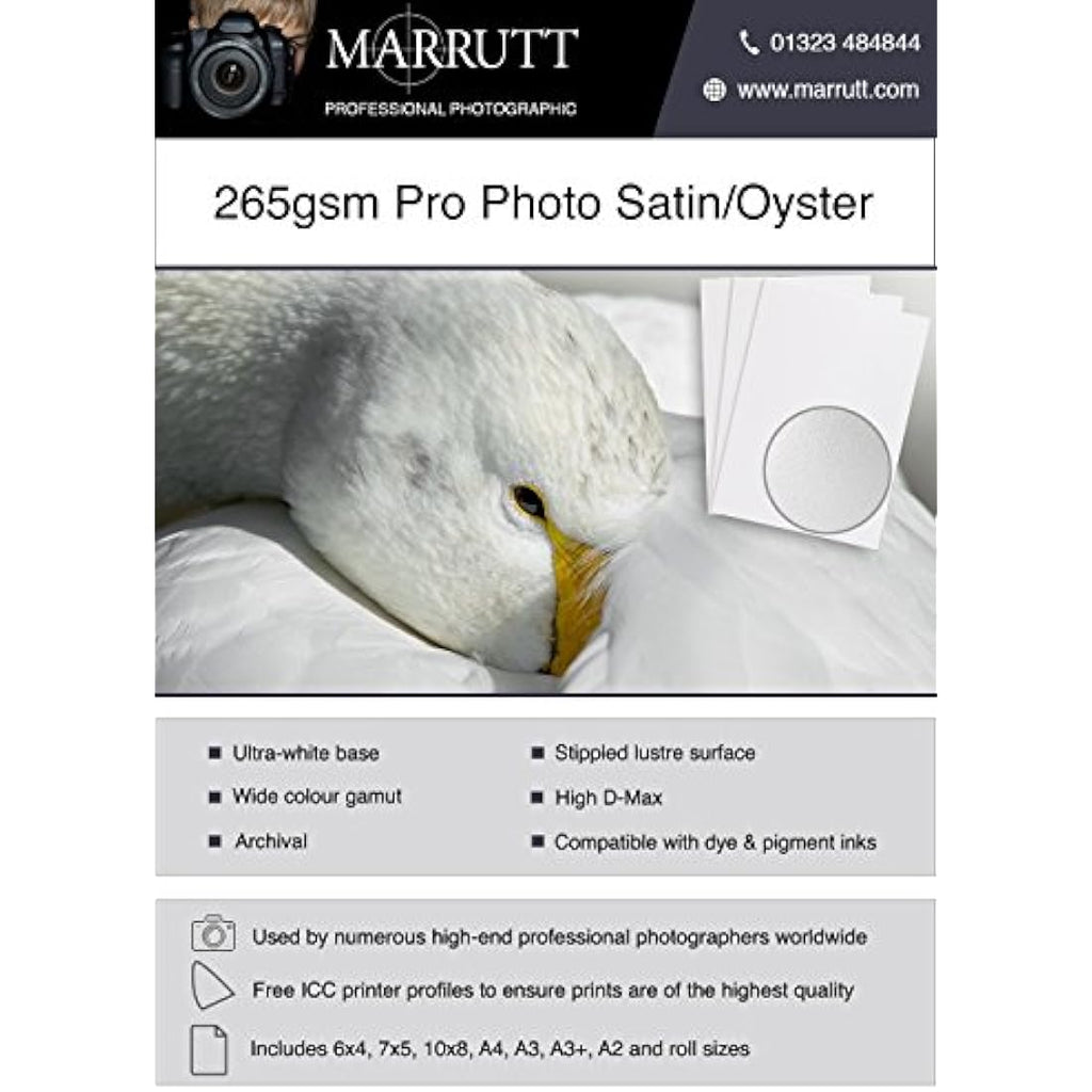 Marrutt Pro Photo Satin Inkjet Paper - 265gsm Archival A3 - 25 Sheets