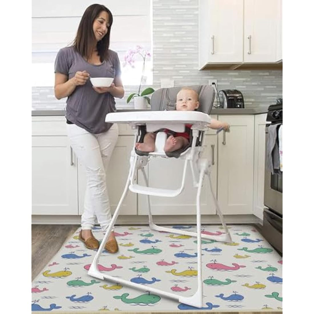 High Chair Splat Mat – 51" Waterproof Non-Slip Baby Mess Mat