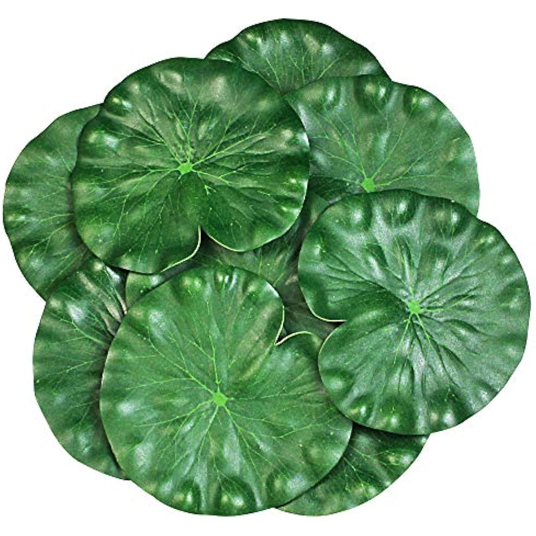 CODIRATO 10 Pcs Artificial Floating Foam Lotus Leaves Pond Decor – 18cm