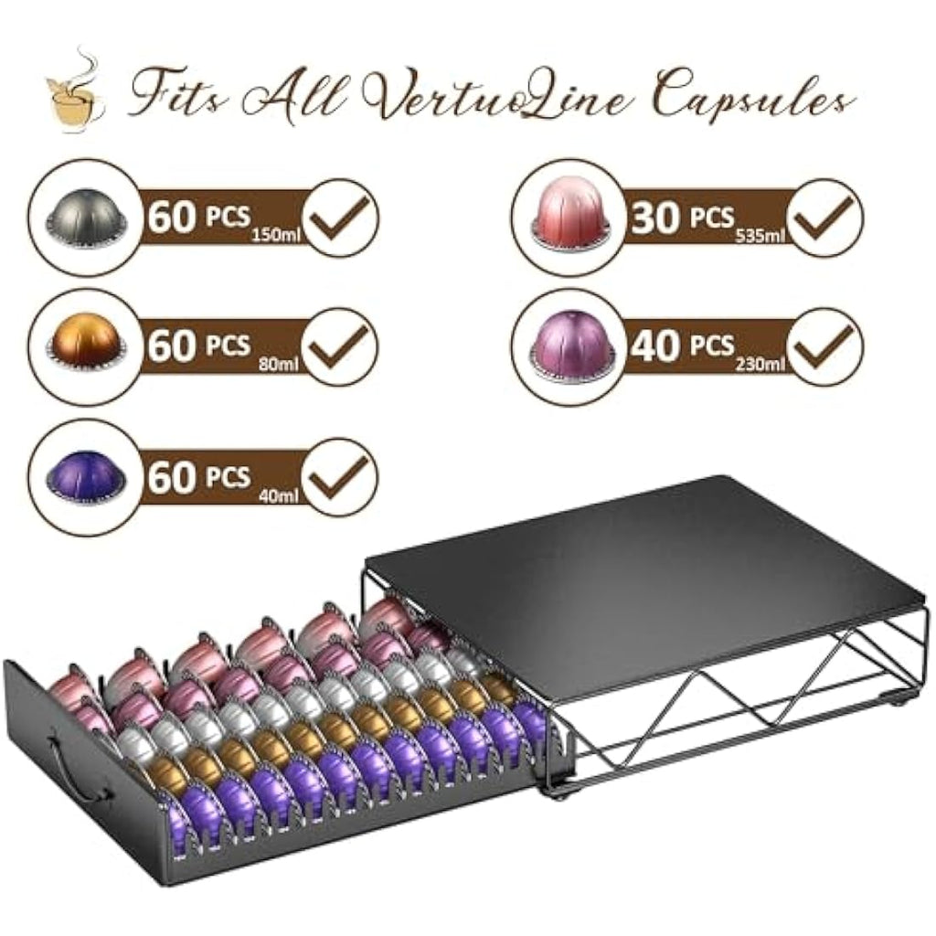 HFHOME Metal Coffee Pod Holder – Vertuo & Dolce Gusto Capsule Drawer