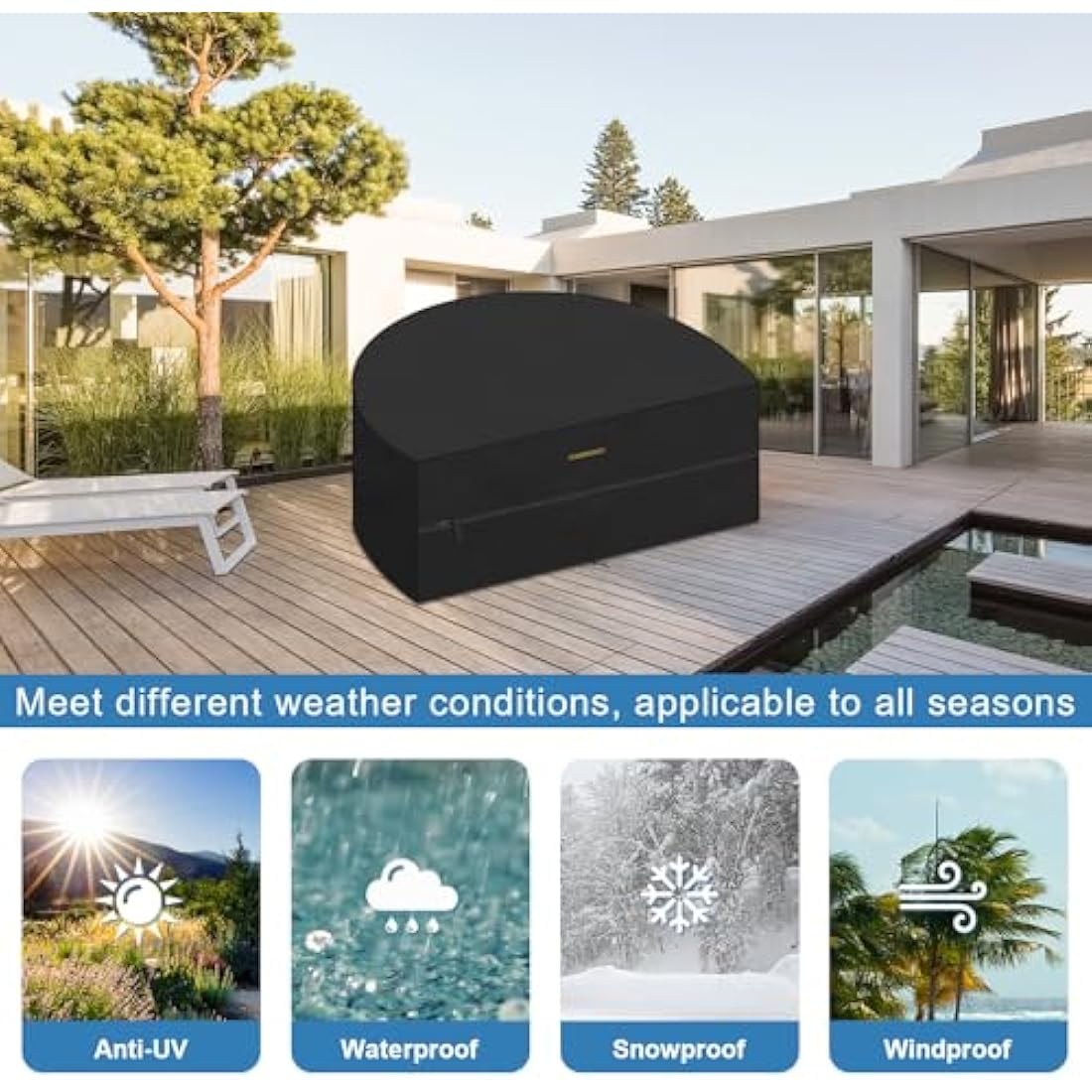 VANSHEIM Outdoor Daybed Cover – Waterproof 420D Oxford Garden Furniture