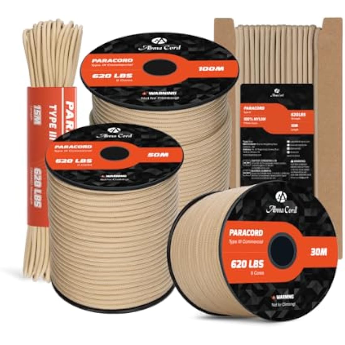 Abma Cord 4mm Type III Nylon Paracord – 100m 9-Strand Survival Rope