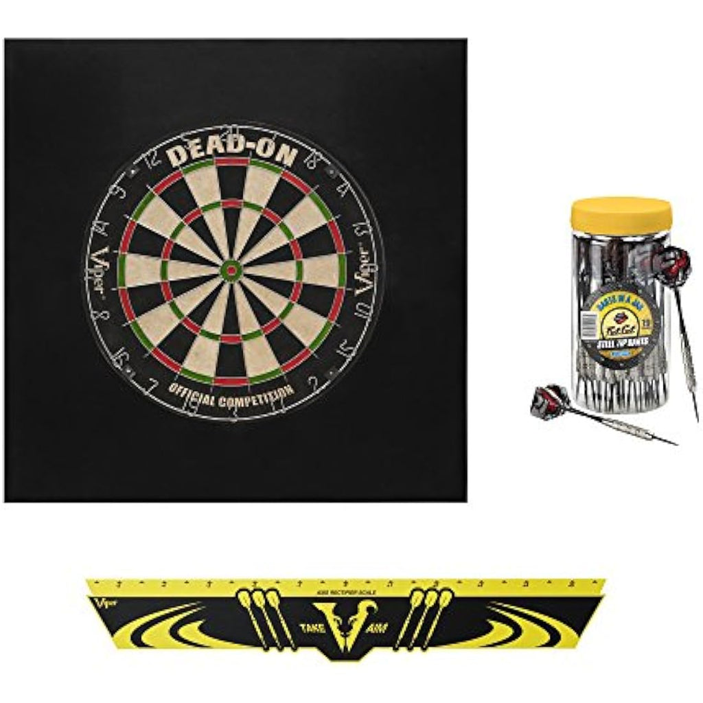 Viper Defender II Sisal Dartboard Bundle with Wall Protector & 21 Darts
