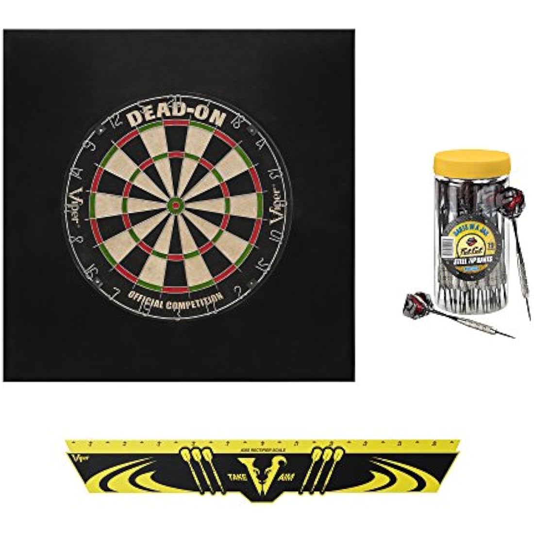 Viper Defender II Sisal Dartboard Bundle with Wall Protector & 21 Darts