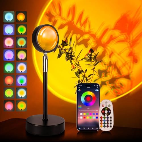 Jolof Store Sunset Lamp Projection – 16 Color LED App Control Mood Light