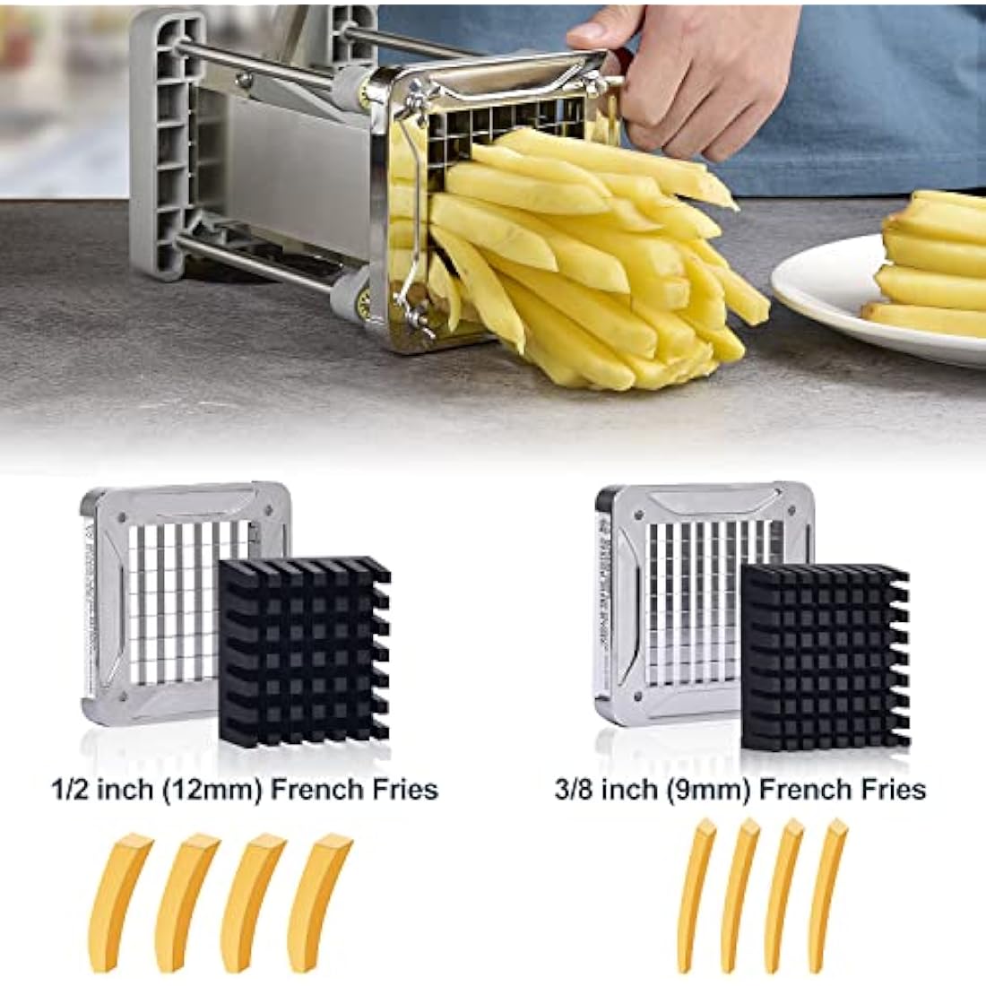 Sopito Stainless Steel French Fry Cutter | Professional Potato Chipper