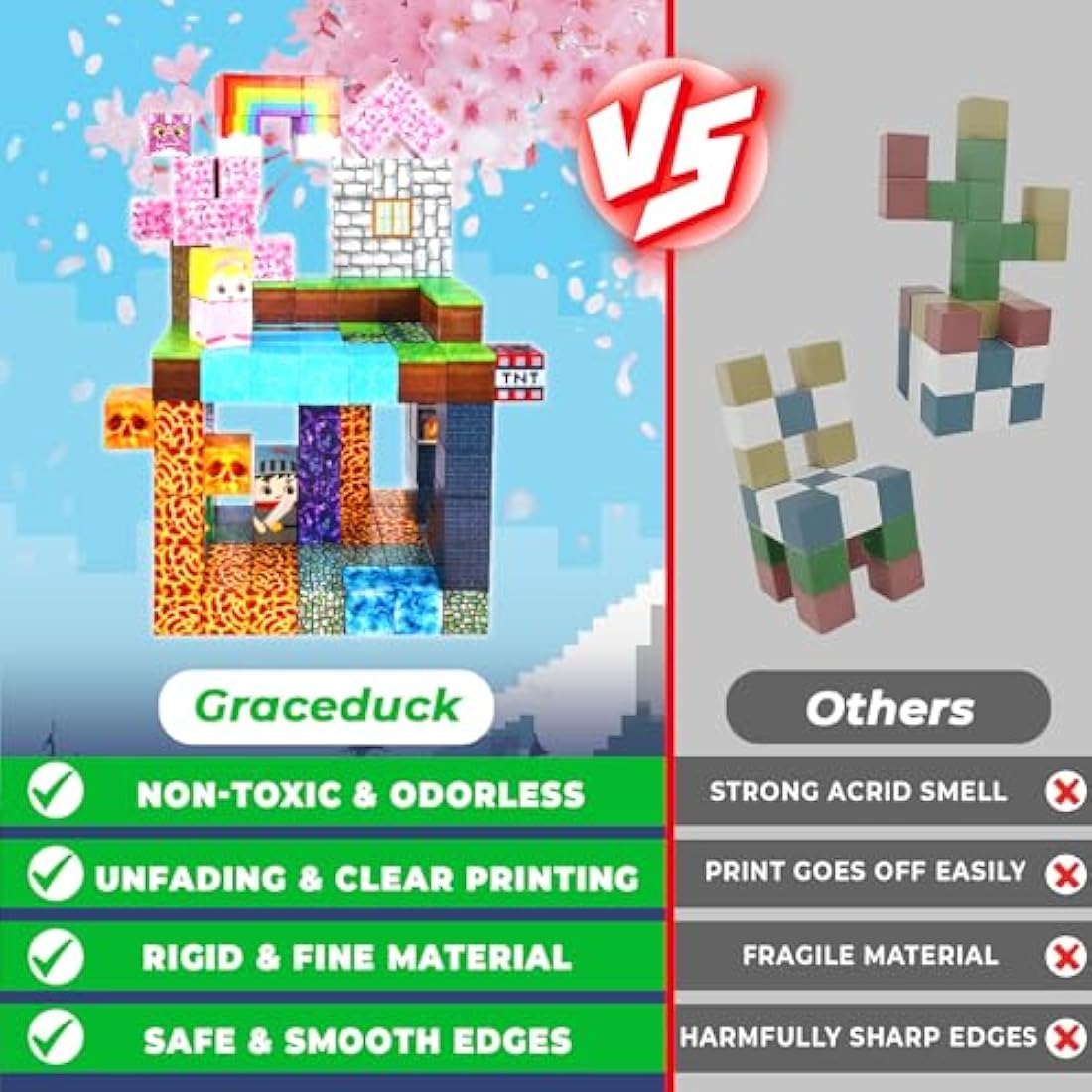 GraceDuck 150 PCS Magnetic Blocks – Dark Swordsman's Forest Castle STEM Toy