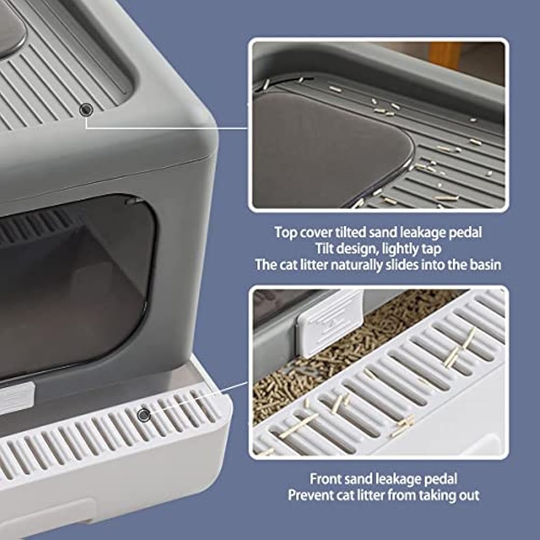 BingoPaw Foldable Cat Litter Box – Large Top Entry Tray with Drawer