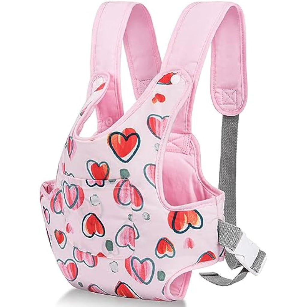 Aolso Baby Doll Carrier | Adjustable Cotton Front & Back Toy Seat - Pink