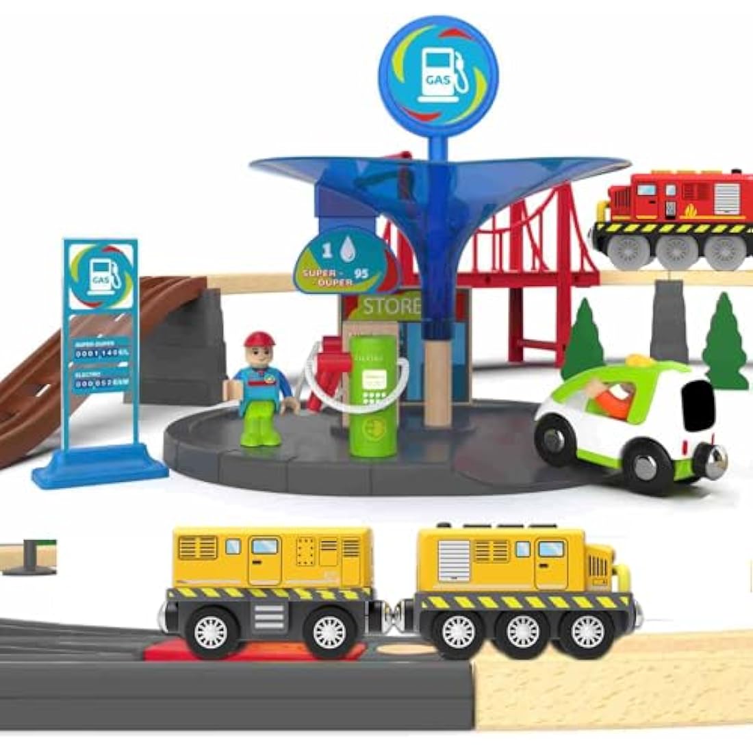 Motorized Battery Operated Train for Wooden Tracks – Magnetic