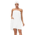 Verve Jelly Women's Cotton Towel Wrap | Spa Shower Robe with Hair Cap