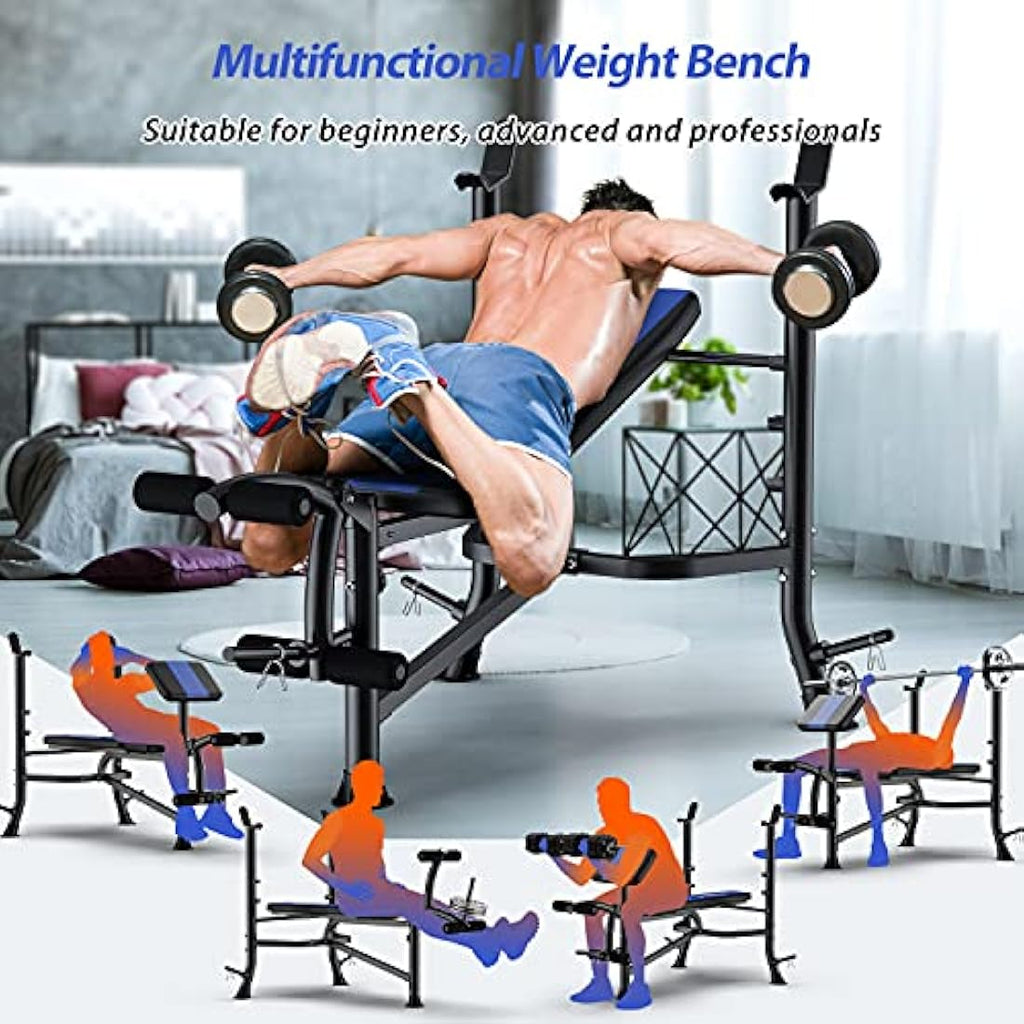 WINNOW Adjustable Weight Bench with Leg Extension and Preacher Curl
