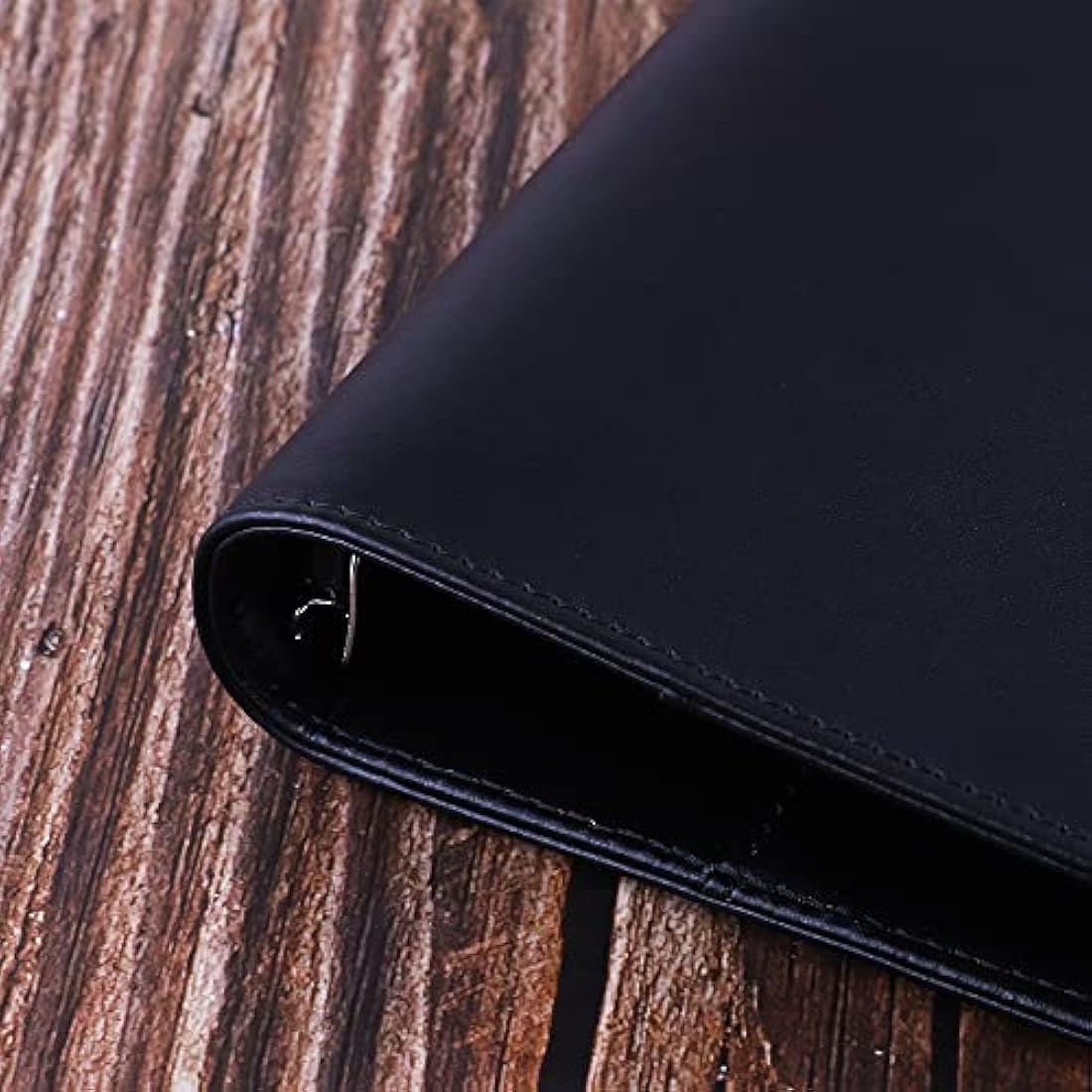 HAUTOCO A5 PU Leather 6 Ring Binder Notebook Refillable Organiser – Black